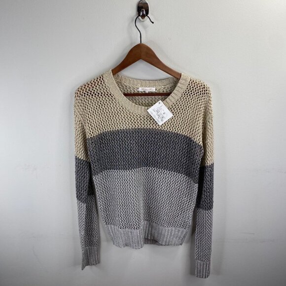 Minnie Rose Metallic Knit Colorblock Sweater Size S - Picture 9 of 9